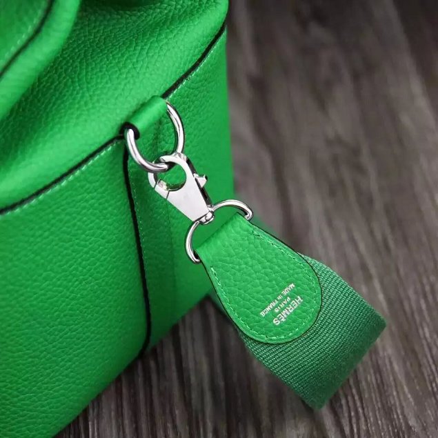Hermes original togo leather small toolbox handbag T26 green