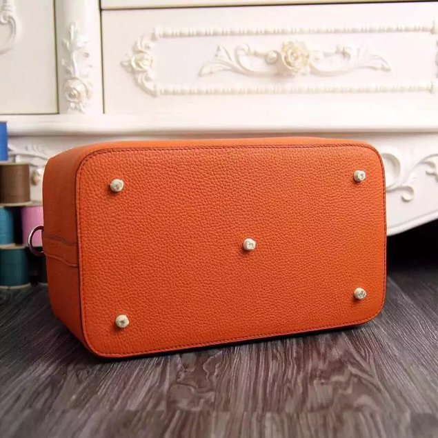 Hermes original togo leather small toolbox handbag T26 orange