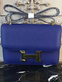 Hermes epsom leather constance 23 bag C230 blue