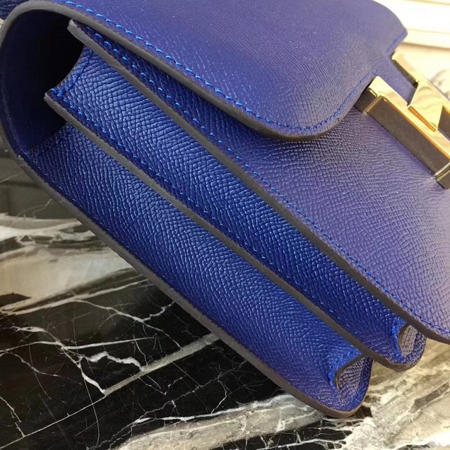 Hermes epsom leather constance 23 bag C230 blue