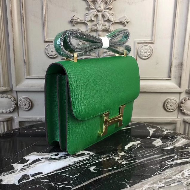 Hermes epsom leather constance 23 bag C230 green