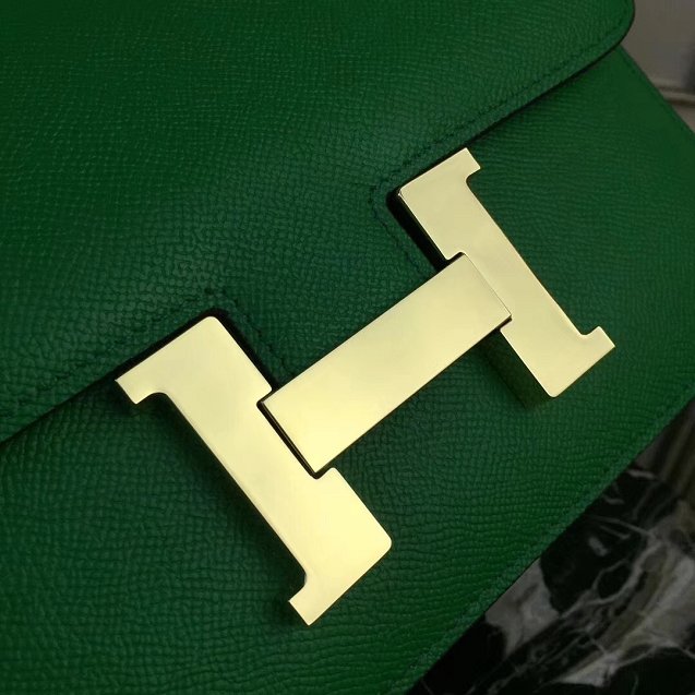 Hermes epsom leather constance 23 bag C230 green