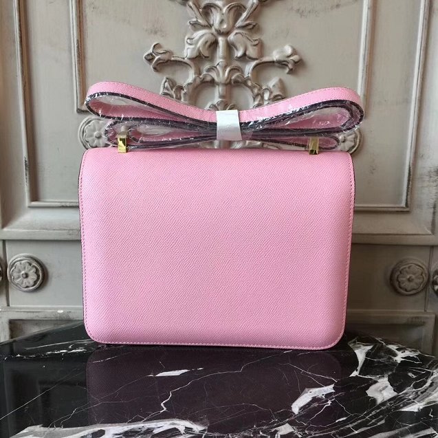 Hermes epsom leather small constance bag C19 pink