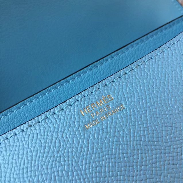 Hermes epsom leather small constance bag C19 sky blue