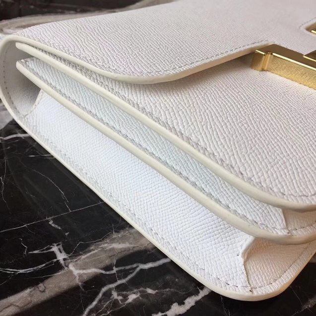 Hermes epsom leather small constance bag C19 white