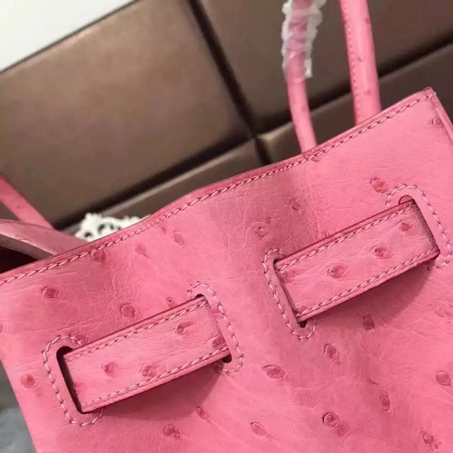 Top hermes genuine 100% ostrich leather handmade birkin 35 bag pink