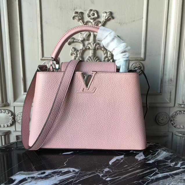 Louis vuitton original taurillon leather capucines pm M42245 pink