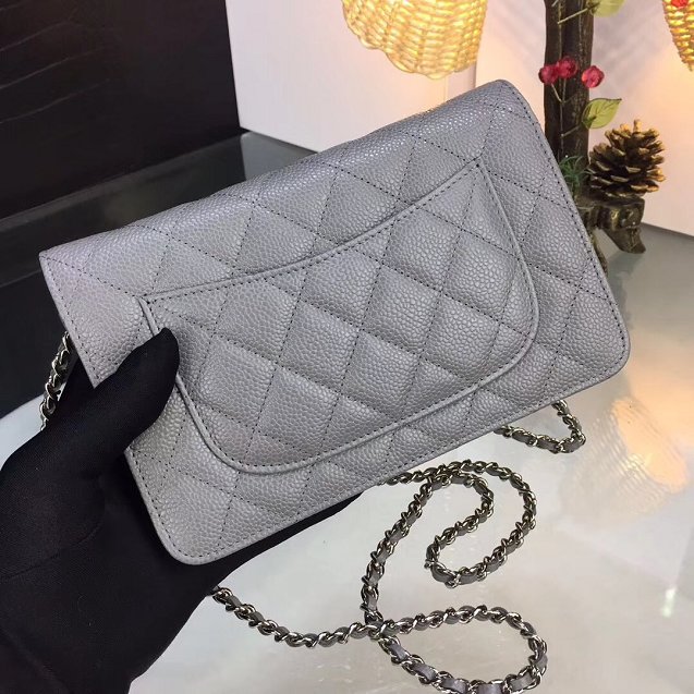 CC original caviar leather woc chain bag 33814 gray