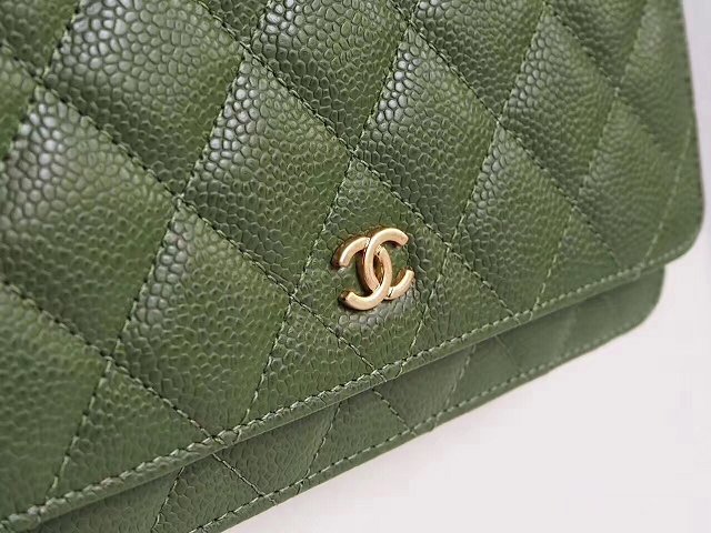 CC original caviar leather woc chain bag 33814 olive