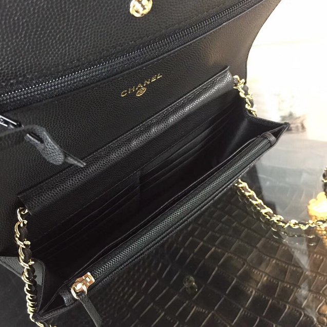 CC original caviar leather woc chain bag 33814-5 black