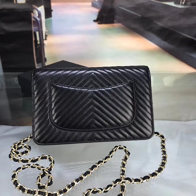 CC original caviar leather woc chain bag 33814-6 black