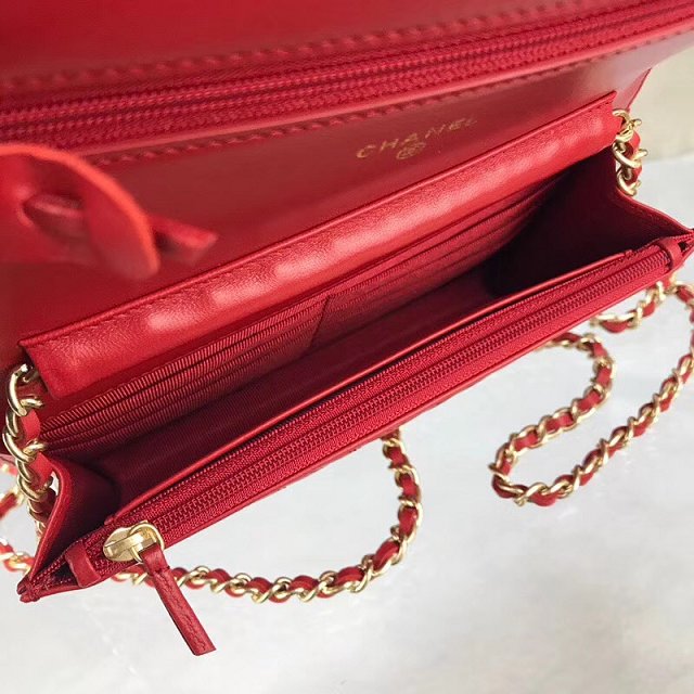 CC original caviar leather woc chain bag 33814-6 red