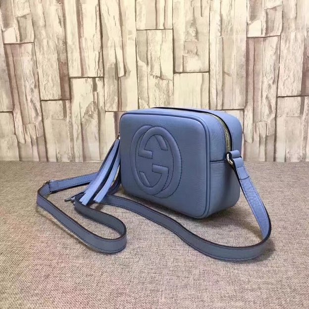 GG original calfskin leather shoulder bag 308364 blue