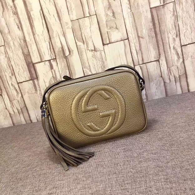 GG original calfskin leather shoulder bag 308364 gold