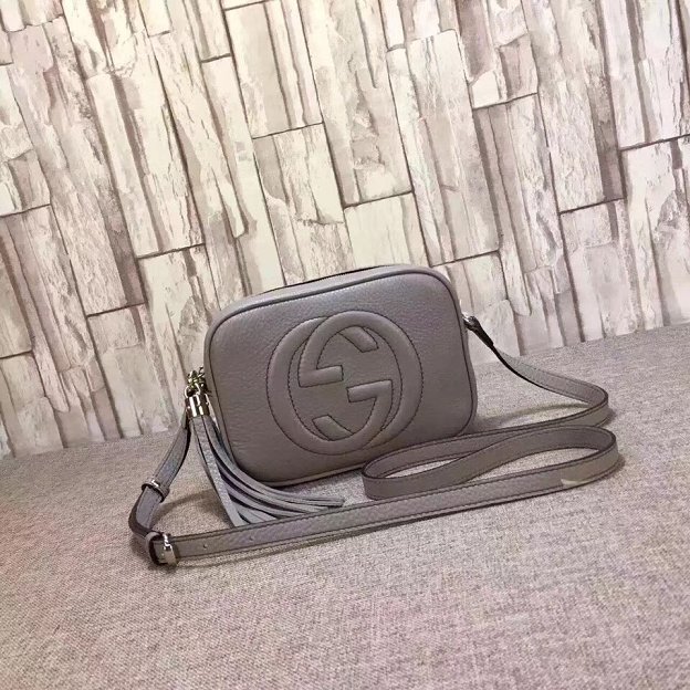 GG original calfskin leather shoulder bag 308364 gray