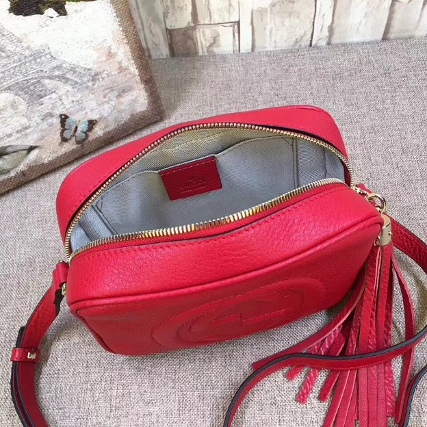 GG original calfskin leather shoulder bag 308364 red