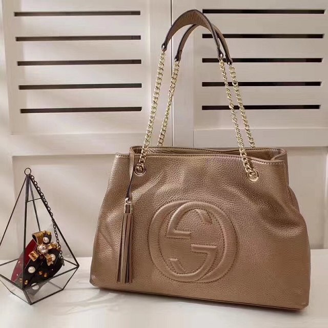 GG original calfskin leather tote bag 308982 gold