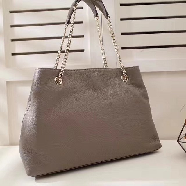 GG original calfskin leather tote bag 308982 gray