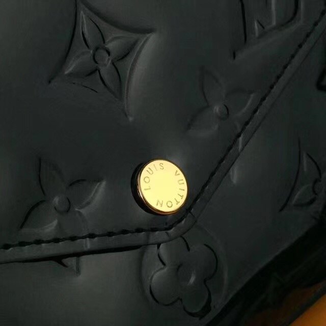 2018 louis vuitton original monogram vernis pochette felicie M61469 black