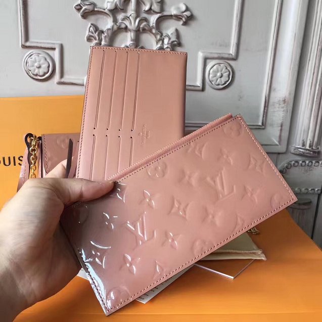 2018 louis vuitton original monogram vernis pochette felicie M61469 nude