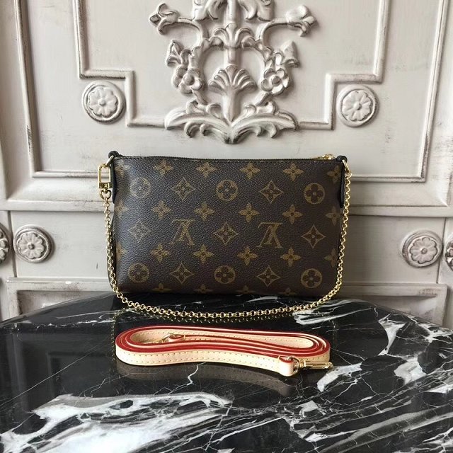 Louis vuitton original monogram pallas clutch M41639 black