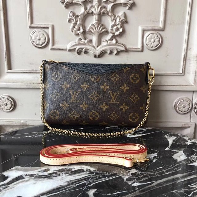 Louis vuitton original monogram pallas clutch M41639 black