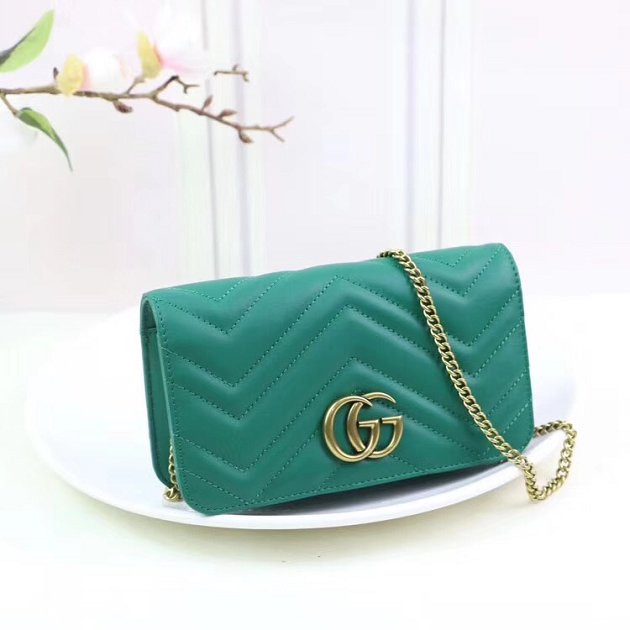 GG margaret original calfskin mini chain bag 488426 green