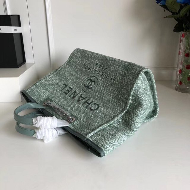 2018 CC original canvas large shopping bag A66941 green