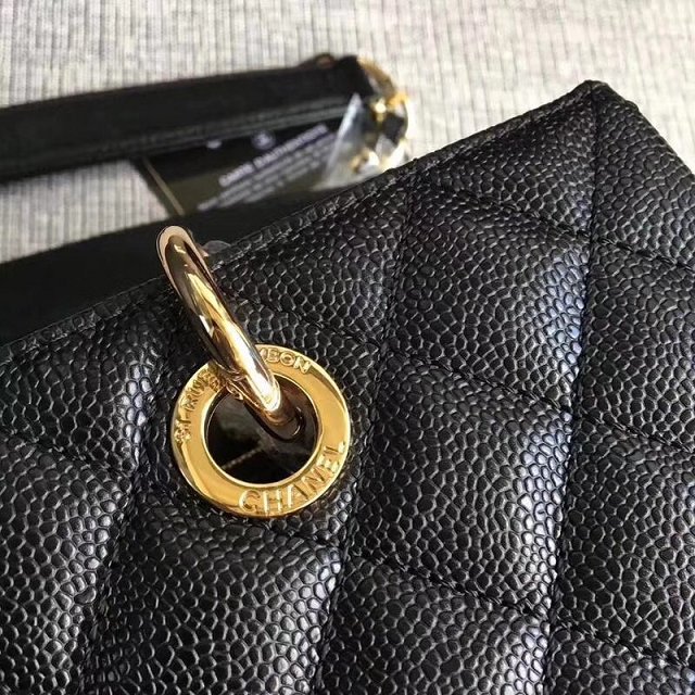 CC original grained calfskin grand shopping tote bag A50995 black