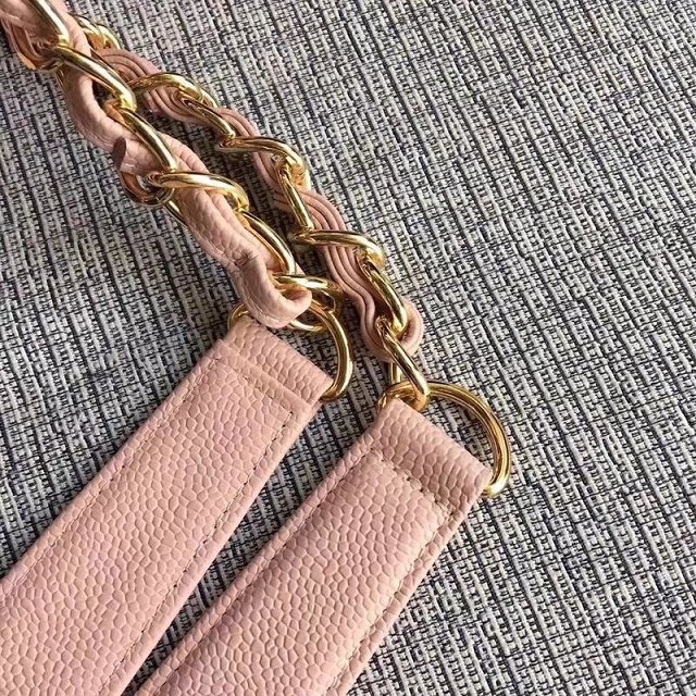 CC original grained calfskin grand shopping tote bag A50995 pink