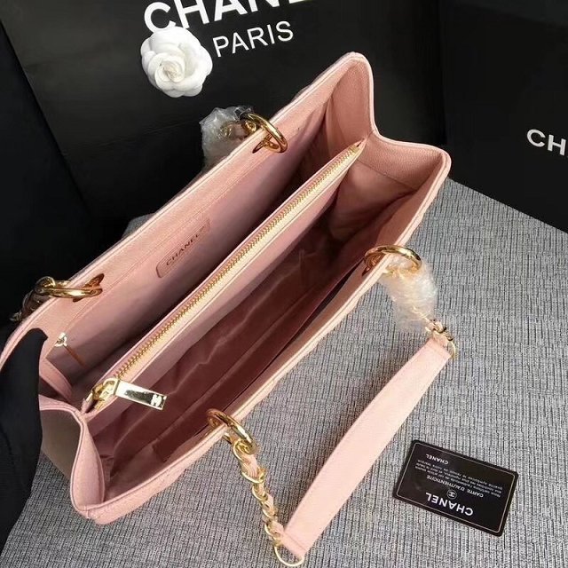 CC original grained calfskin grand shopping tote bag A50995 pink