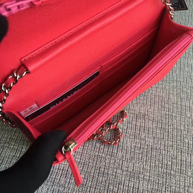 CC original grained leather woc chain bag 33814-8 red