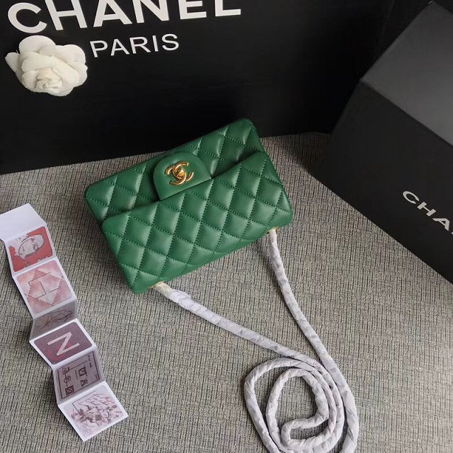 CC original lambskin mini flap bag A69900 green