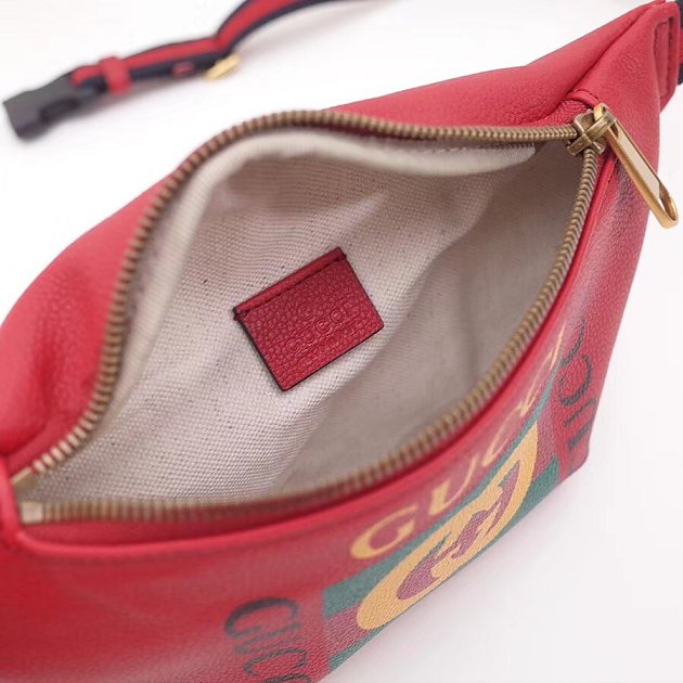2018 GG original calfskin print small belt bag 527792 red