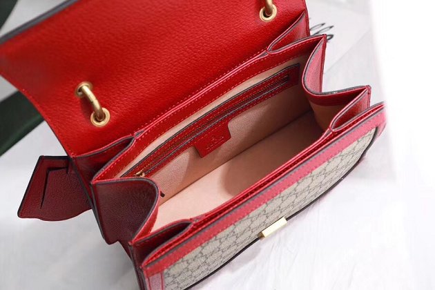 2018 GG original canvas queen margaret small top handle bag 476541 red
