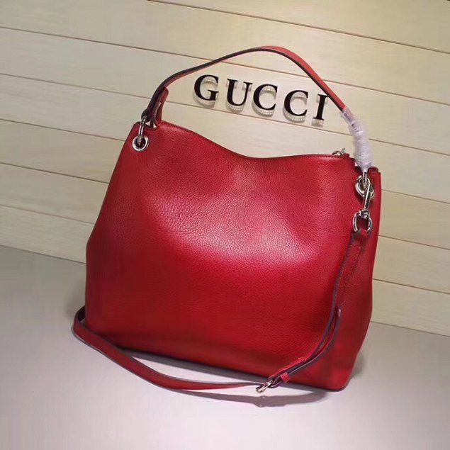 GG Calfskin Leather Top Shoulder Bag 408825 red