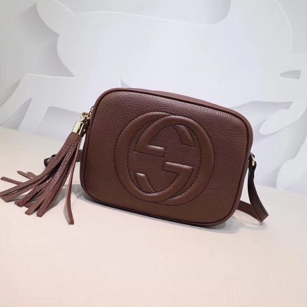 GG original calfskin leather shoulder bag 308364 brown