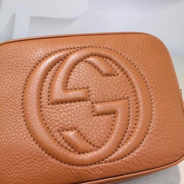 GG original calfskin leather shoulder bag 308364 coffee