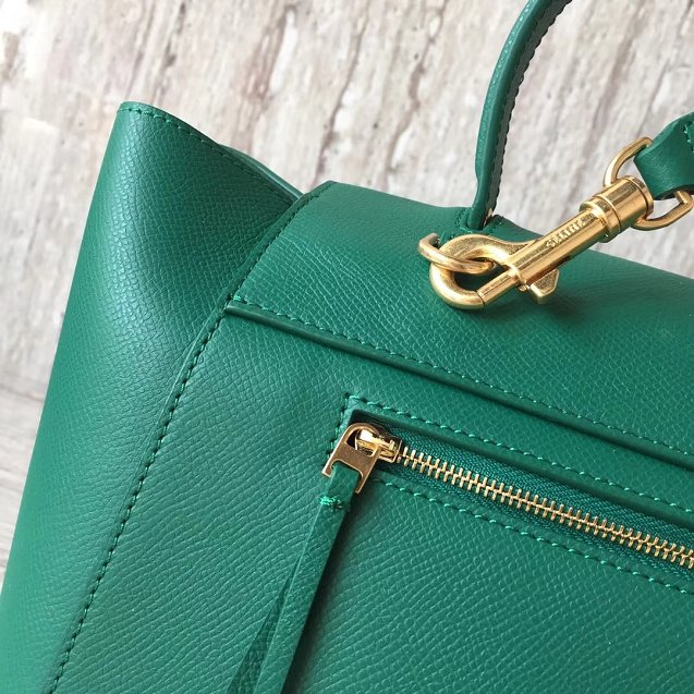 Celine original grained calfskin mini belt bag 189103 green