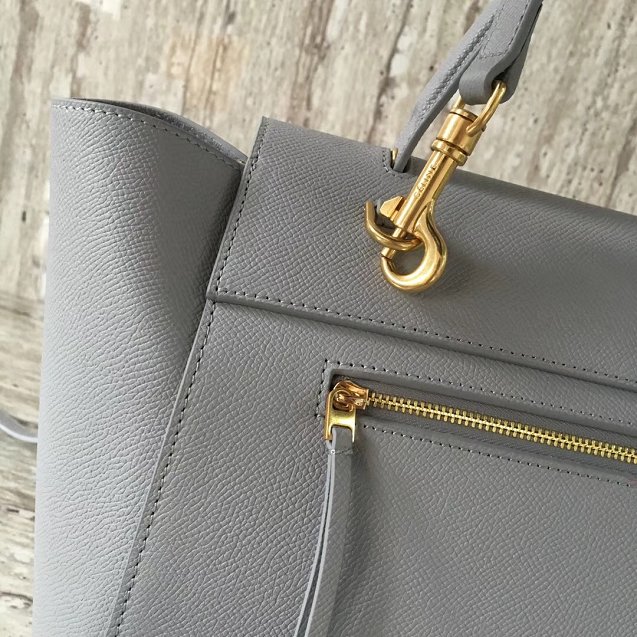 Celine original grained calfskin mini belt bag 189103 light gray