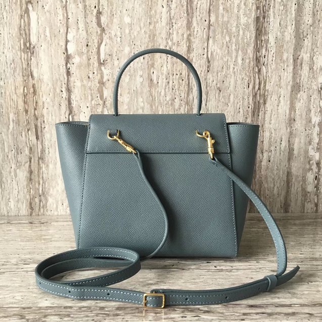 Celine original grained calfskin nano belt bag 189003 light blue