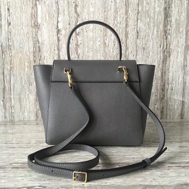 Celine original grained calfskin nano belt bag 189003 grey