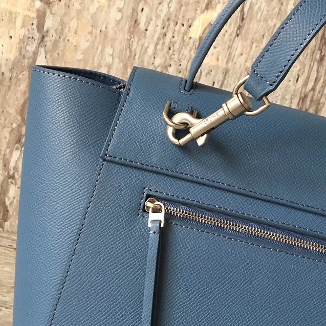 Celine original grained calfskin micro belt bag 189153   blue