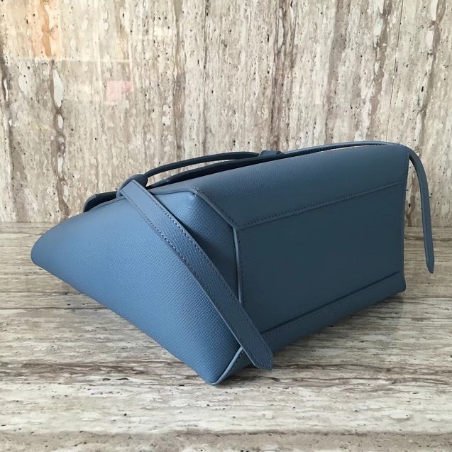 Celine original grained calfskin micro belt bag 189153   blue