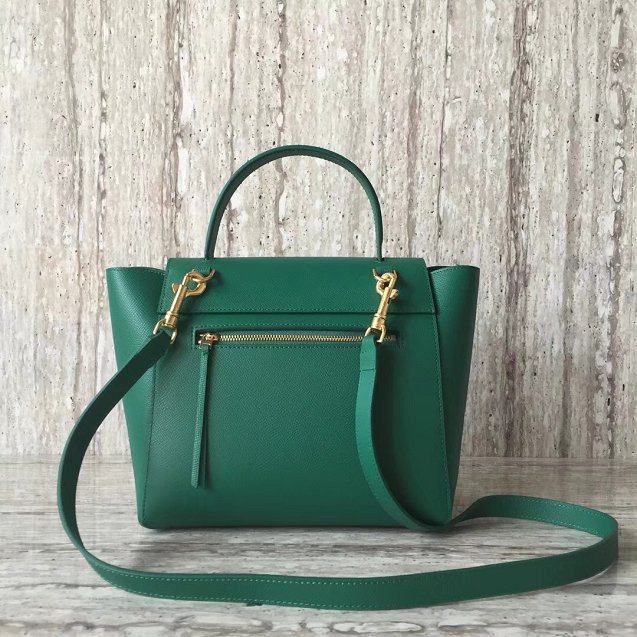 Celine original grained calfskin micro belt bag 189153  green