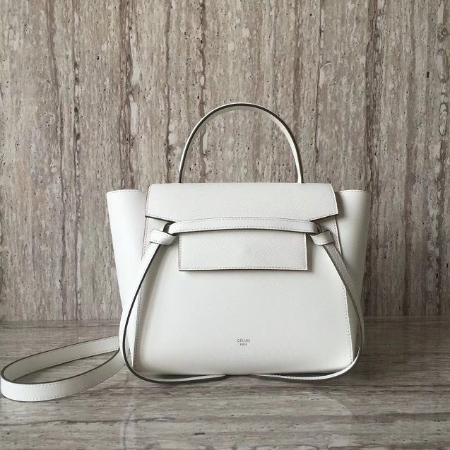 Celine original grained calfskin micro belt bag 189153  off-white