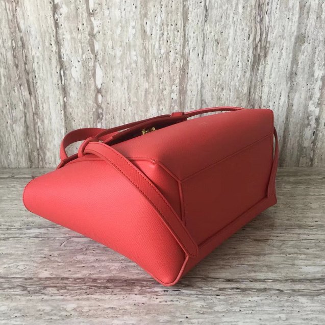 Celine original grained calfskin micro belt bag 189153 red