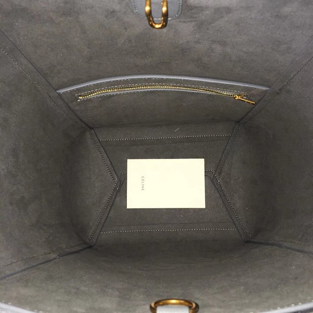 2018 celine original grained calfskin sangle medium bucket bag 77427 gray