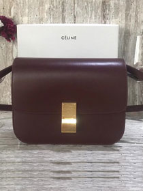 Celine original box calfskin large classic bag 11045 bordeaux