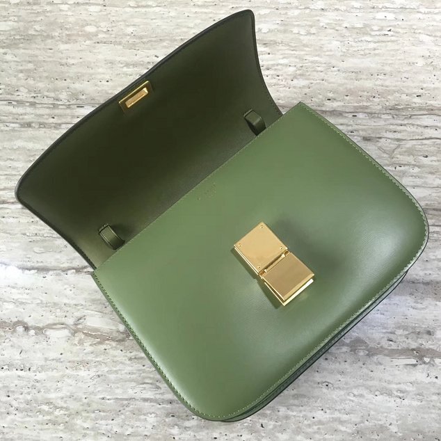 Celine original liege calfskin large classic bag 11045-1 green